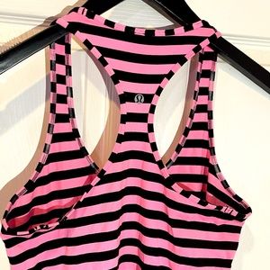 RAREST**VTG Lululemon Athletic Racerback Tank Pink/Black Stripe with TAG?!? 😂